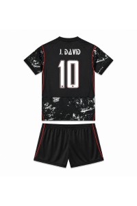 Kanada Jonathan David #10 Jalkapallovaatteet Lasten Vieraspeliasu MM-kisat 2026 Lyhythihainen (+ Lyhyet housut)